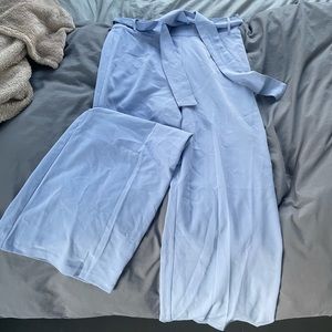 Forever 21 wide leg, high waisted pants- light blue, L